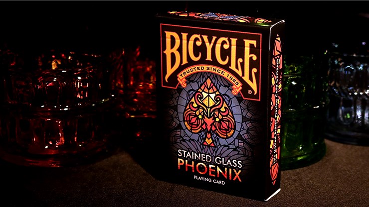 bicycle stained glass phoenix playing cards